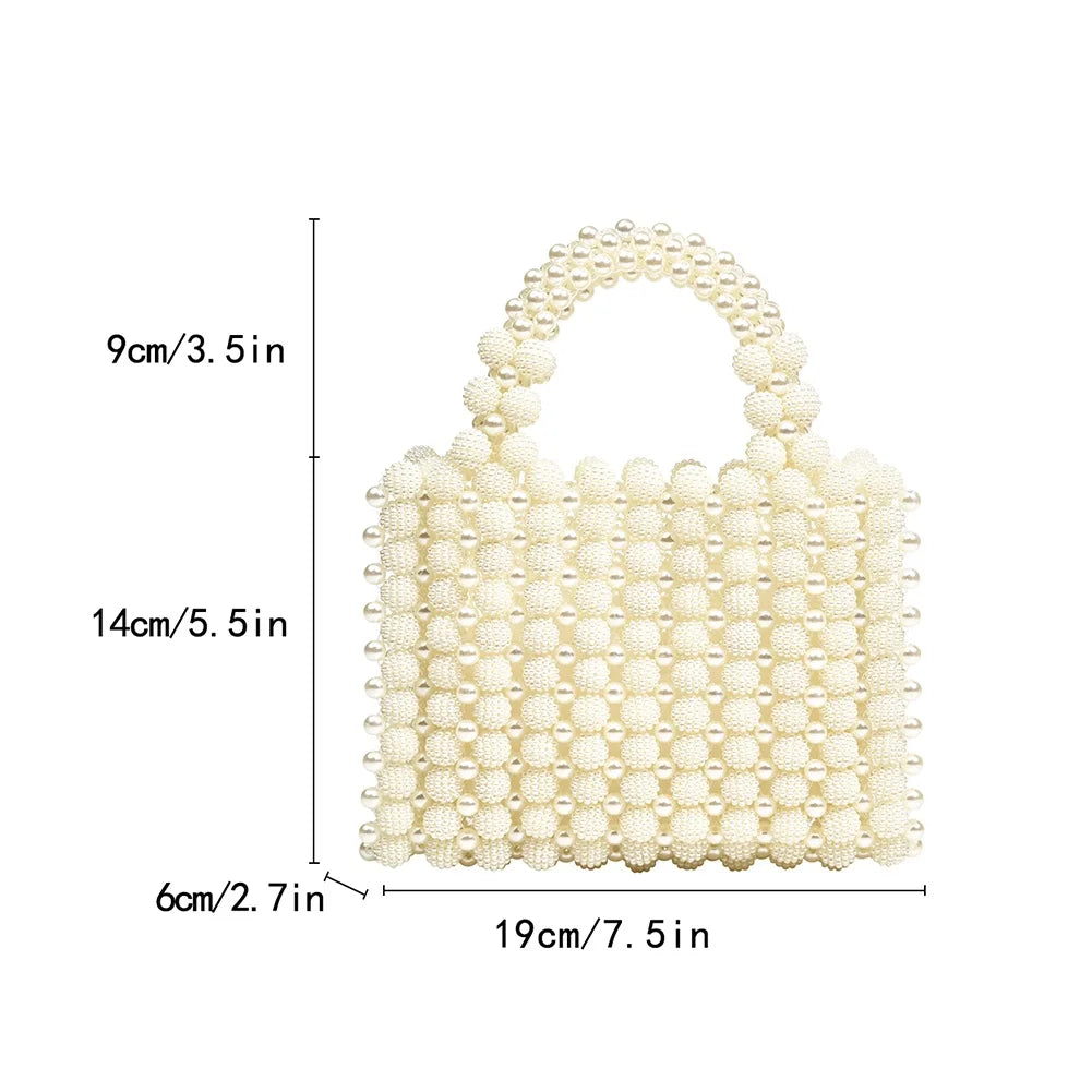 Handmade Pearl Beaded Evening Totes Wristlet