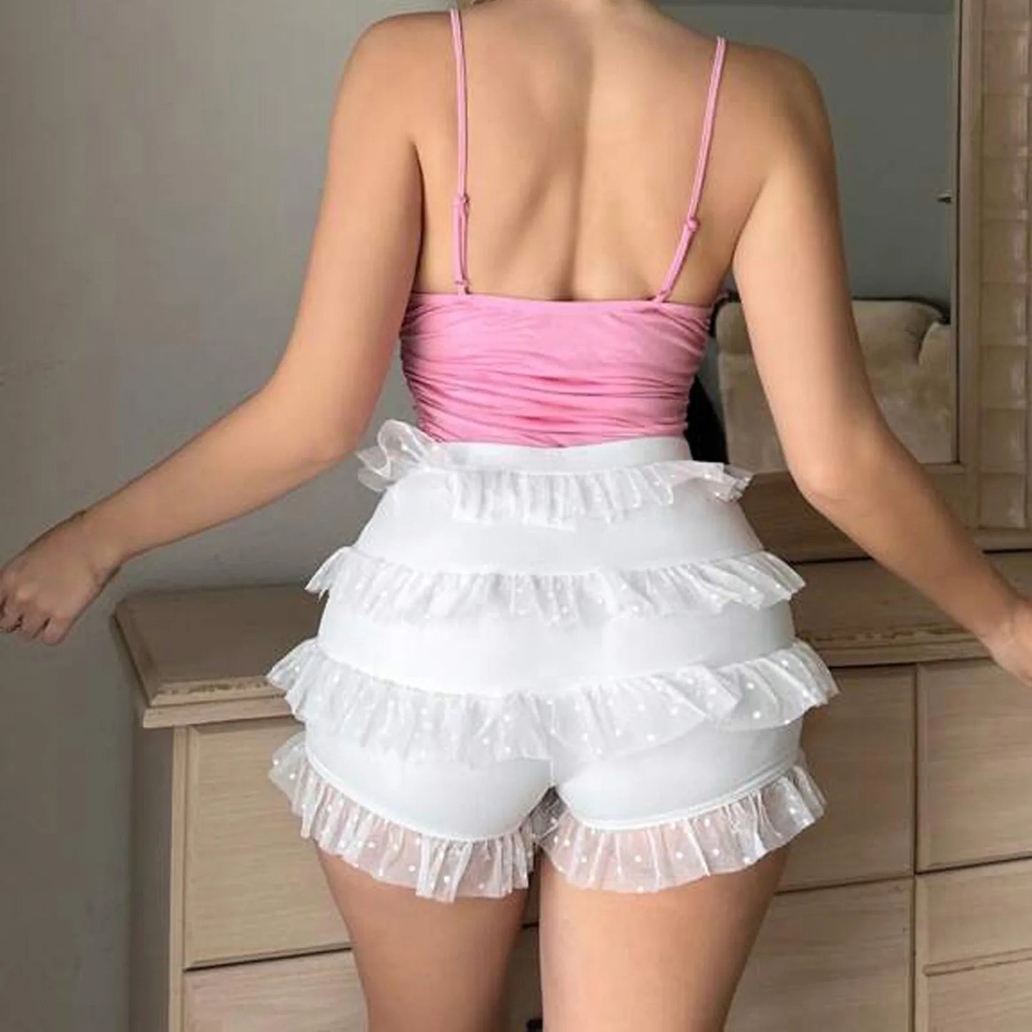 Ruffle Frilly Lace High-Waist Short