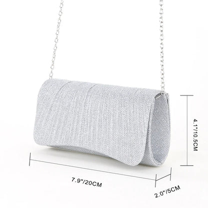Shiny Shoulder Chain Satchel Wedding Cocktail Clutch Bag