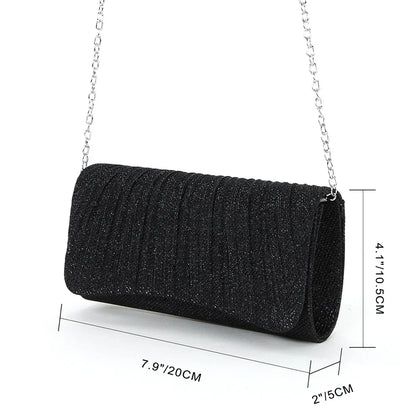 Shiny Shoulder Chain Satchel Wedding Cocktail Clutch Bag