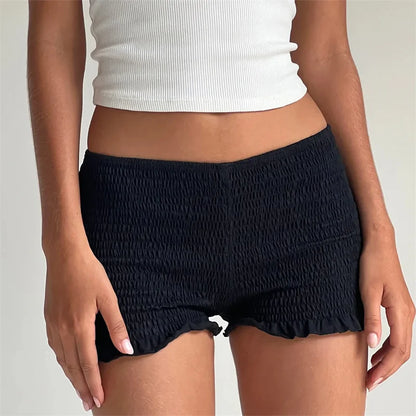 Smocked Ruffled Elastic Waist Short