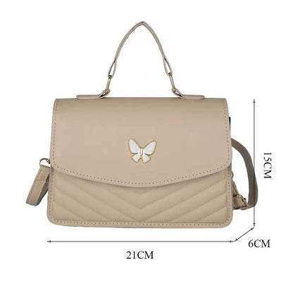 Stylish Butterfly Embroidery PU Leather Handbag