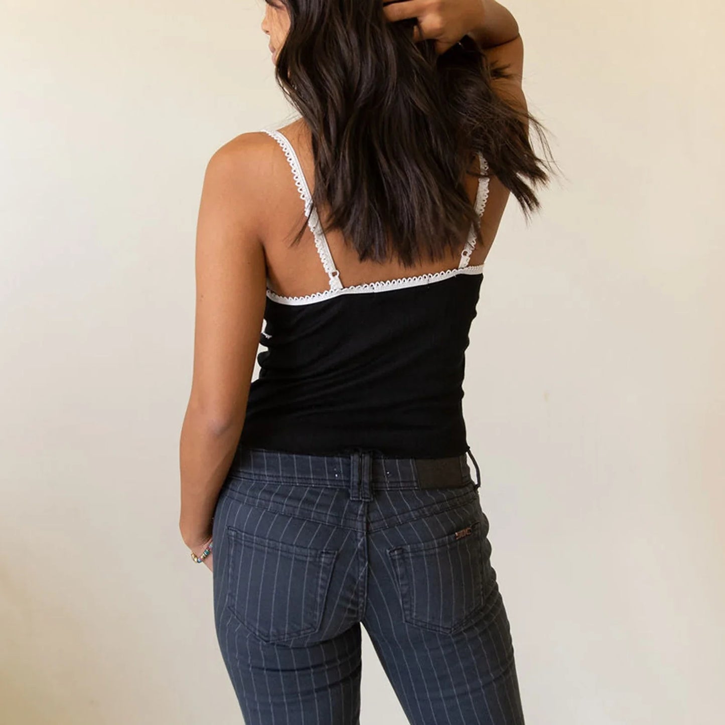 Bow V-Neck Spaghetti Crop Top