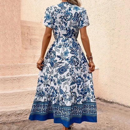 Vacation Style Floral Print Dress