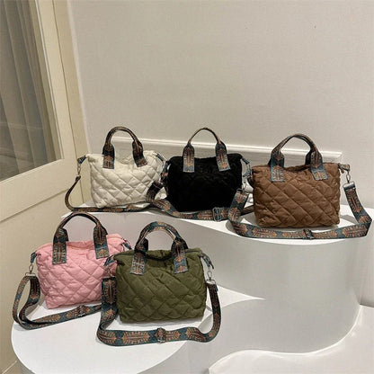Wide Shoulder Belt Large Capacity Cotton Shopping Handbag