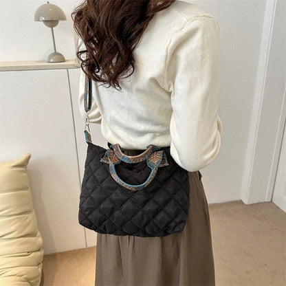 Wide Shoulder Belt Large Capacity Cotton Shopping Handbag