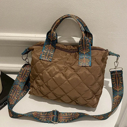 Wide Shoulder Belt Large Capacity Cotton Shopping Handbag