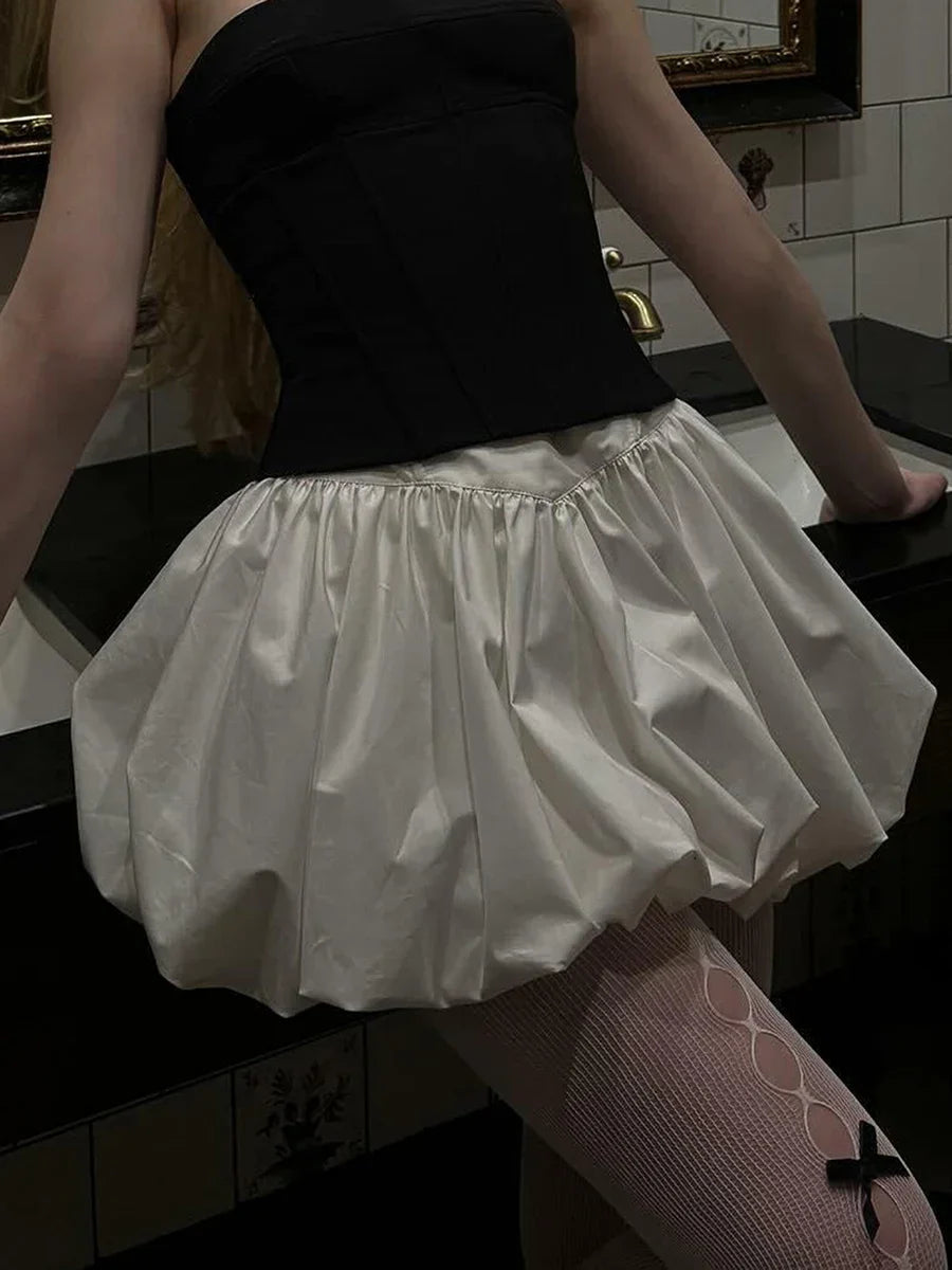 Elegant Solid Bud Mini Skirt