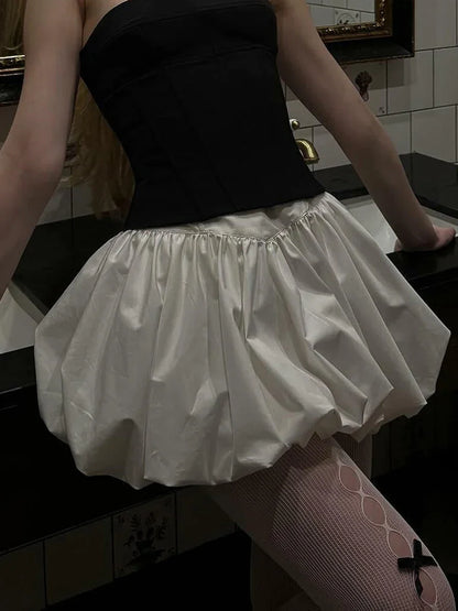 Elegant Solid Bud Mini Skirt