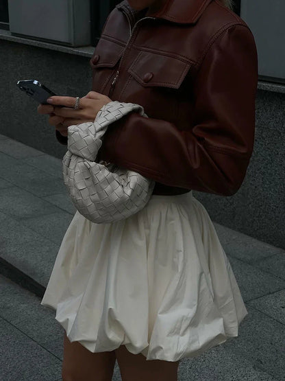 Elegant Solid Bud Mini Skirt