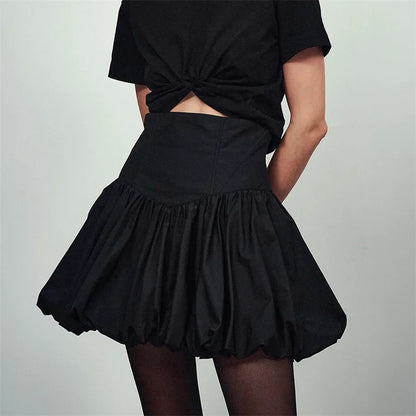 Elegant Solid Bud Mini Skirt