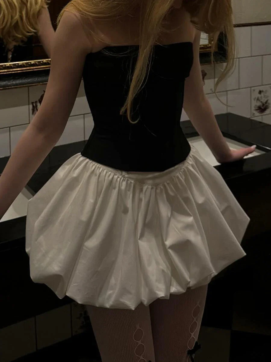 Elegant Solid Bud Mini Skirt