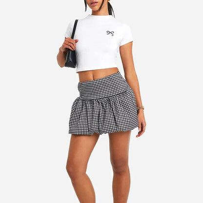 Gingham Bubble Plaid Style Skirt