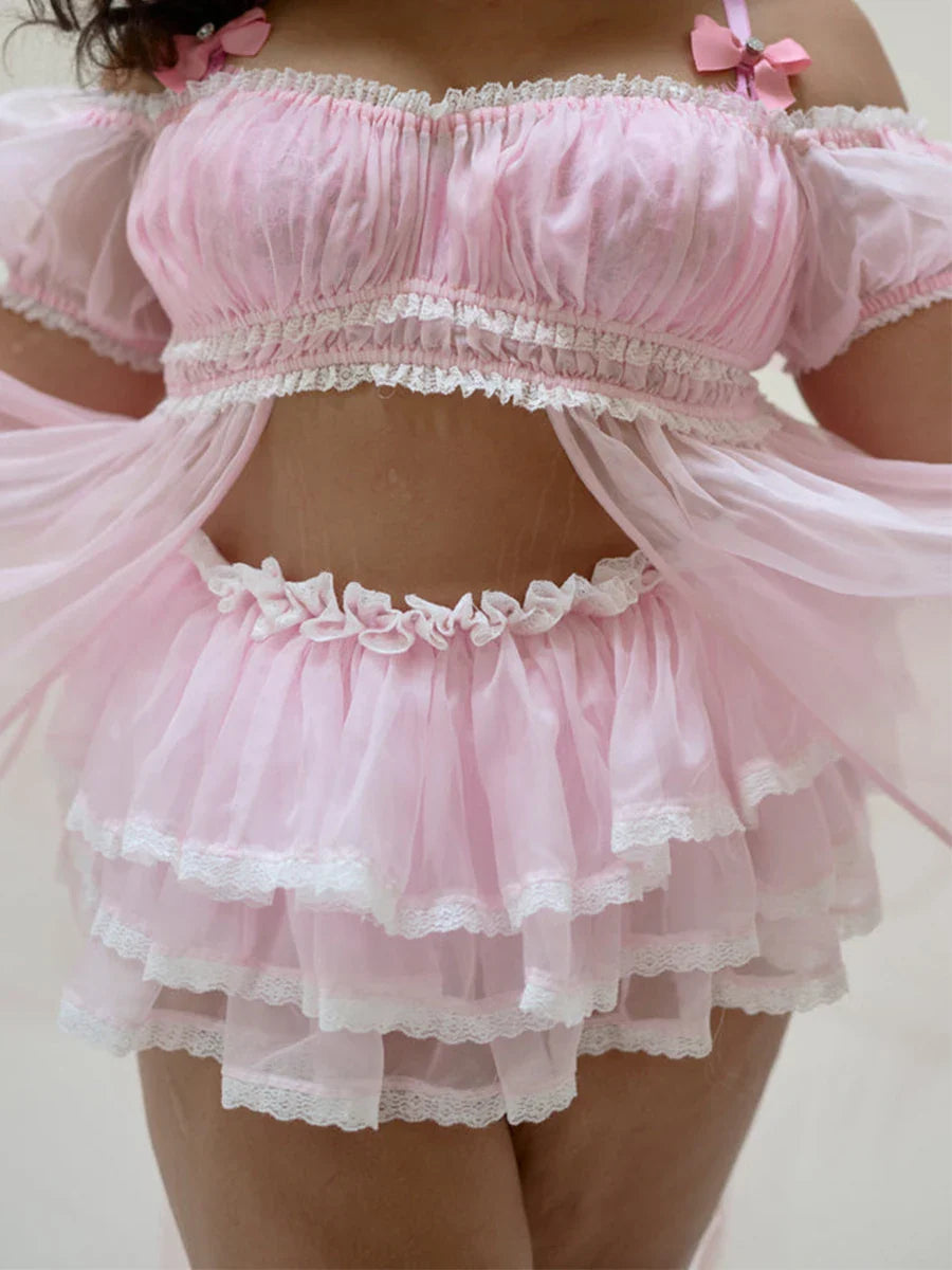 Asymmetrical Lace Patchwork Skirt