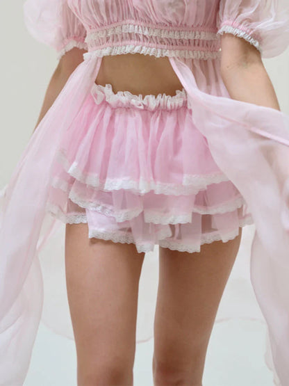 Asymmetrical Lace Patchwork Skirt