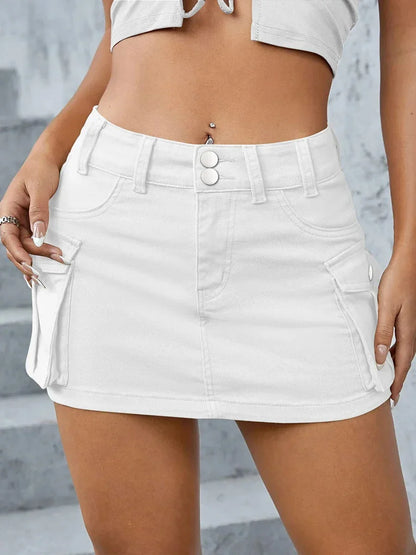 Cargo Pocket Low Waist Skirt