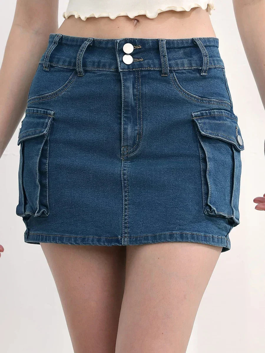 Cargo Pocket Low Waist Skirt