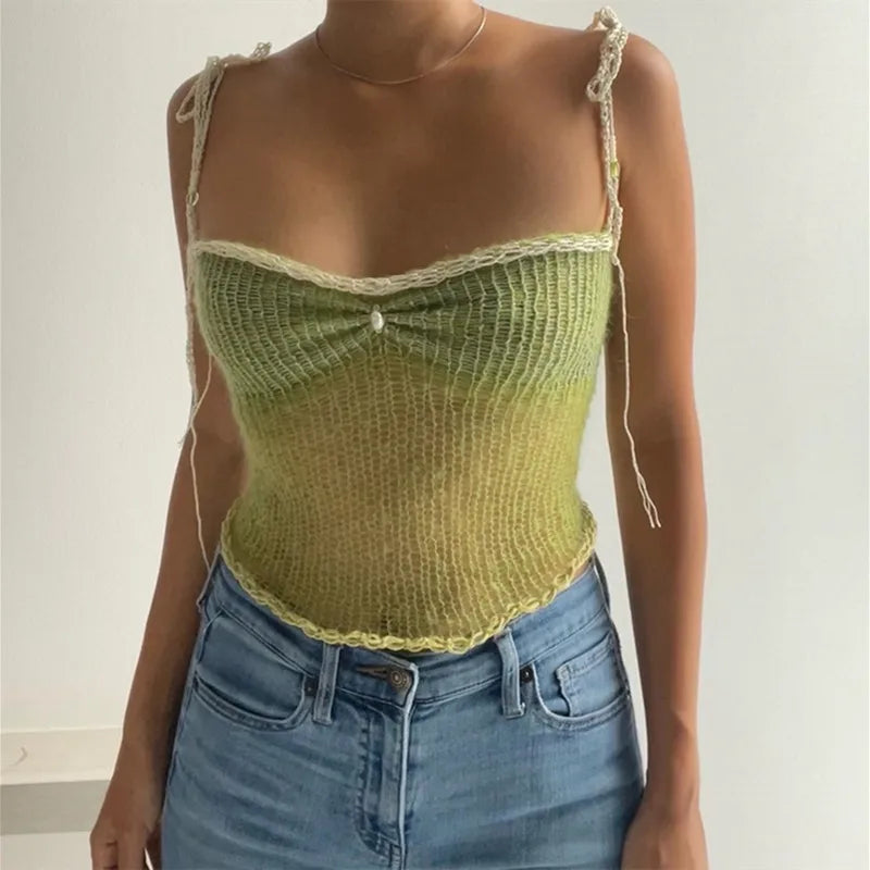 Rib Knit Cutout Slim Crop Top