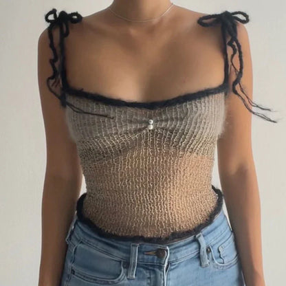 Rib Knit Cutout Slim Crop Top