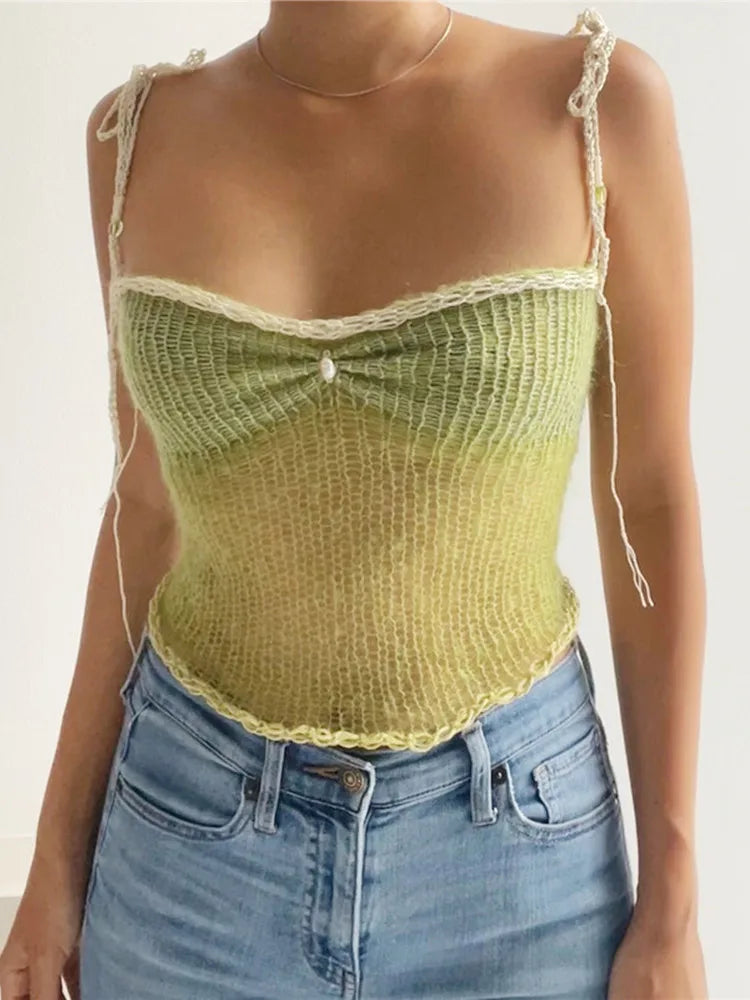 Rib Knit Cutout Slim Crop Top