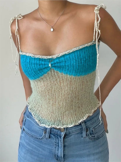 Rib Knit Cutout Slim Crop Top