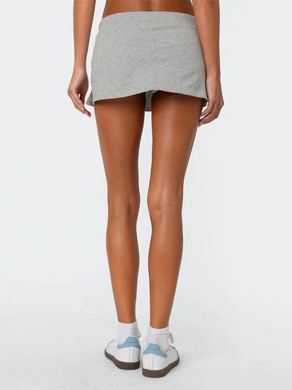 Tie Waist Side Slit Pencil Skirt