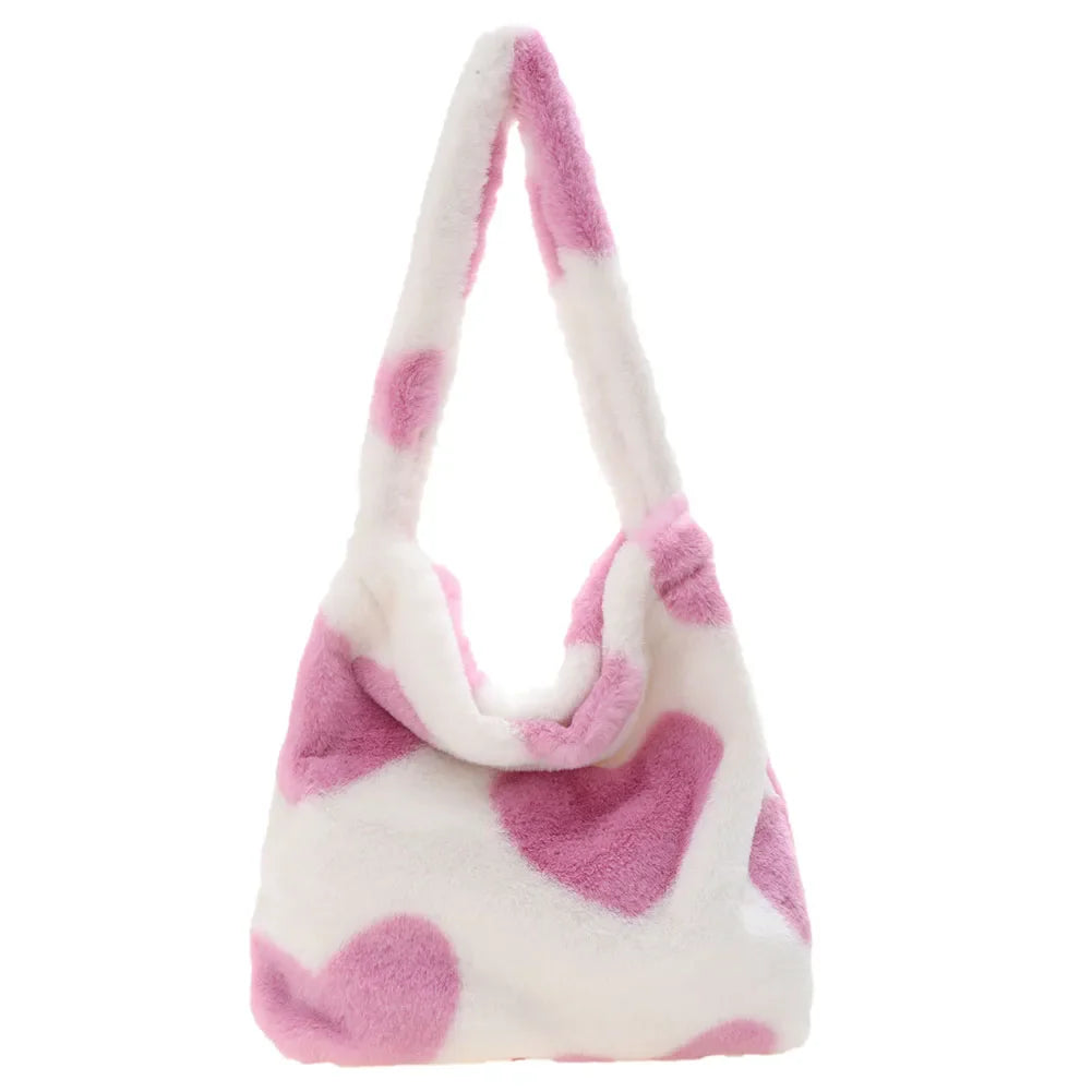 Leopard Love Heart Pattern Underarm Shoulder Bag