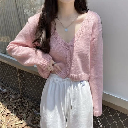 V-Neck Casual Fashion Long Sleeve Cardigan