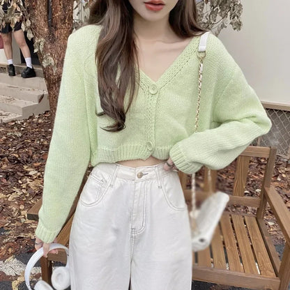 V-Neck Casual Fashion Long Sleeve Cardigan