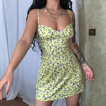 Elegant Backless Slim Floral Sundress