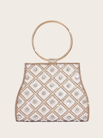 PU Rhinestone Clutch Bag for Women Party Wedding Fashion
