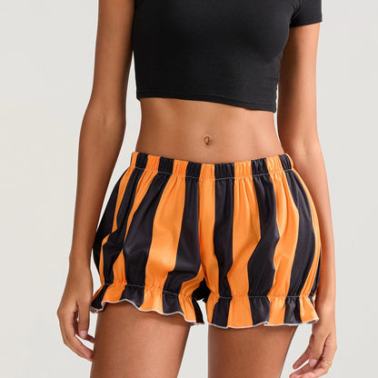 HalLoween Stripe Elastic Waist Short