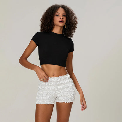 Frill Tiered Ruched Bloomer Short