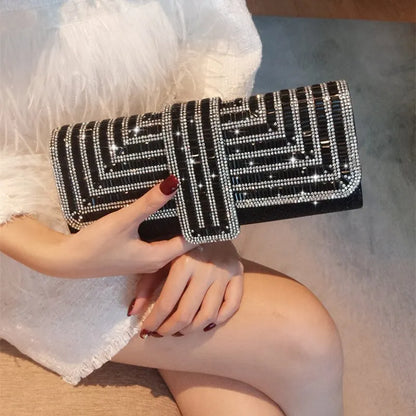 Rhinestone Glitter Evening Clutch Wristlet