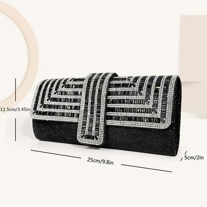 Rhinestone Glitter Evening Clutch Wristlet