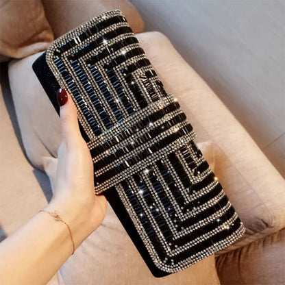 Rhinestone Glitter Evening Clutch Wristlet