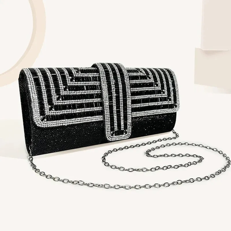Rhinestone Glitter Evening Clutch Wristlet
