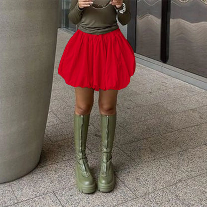 Lantern Puffball Elastic Skirt