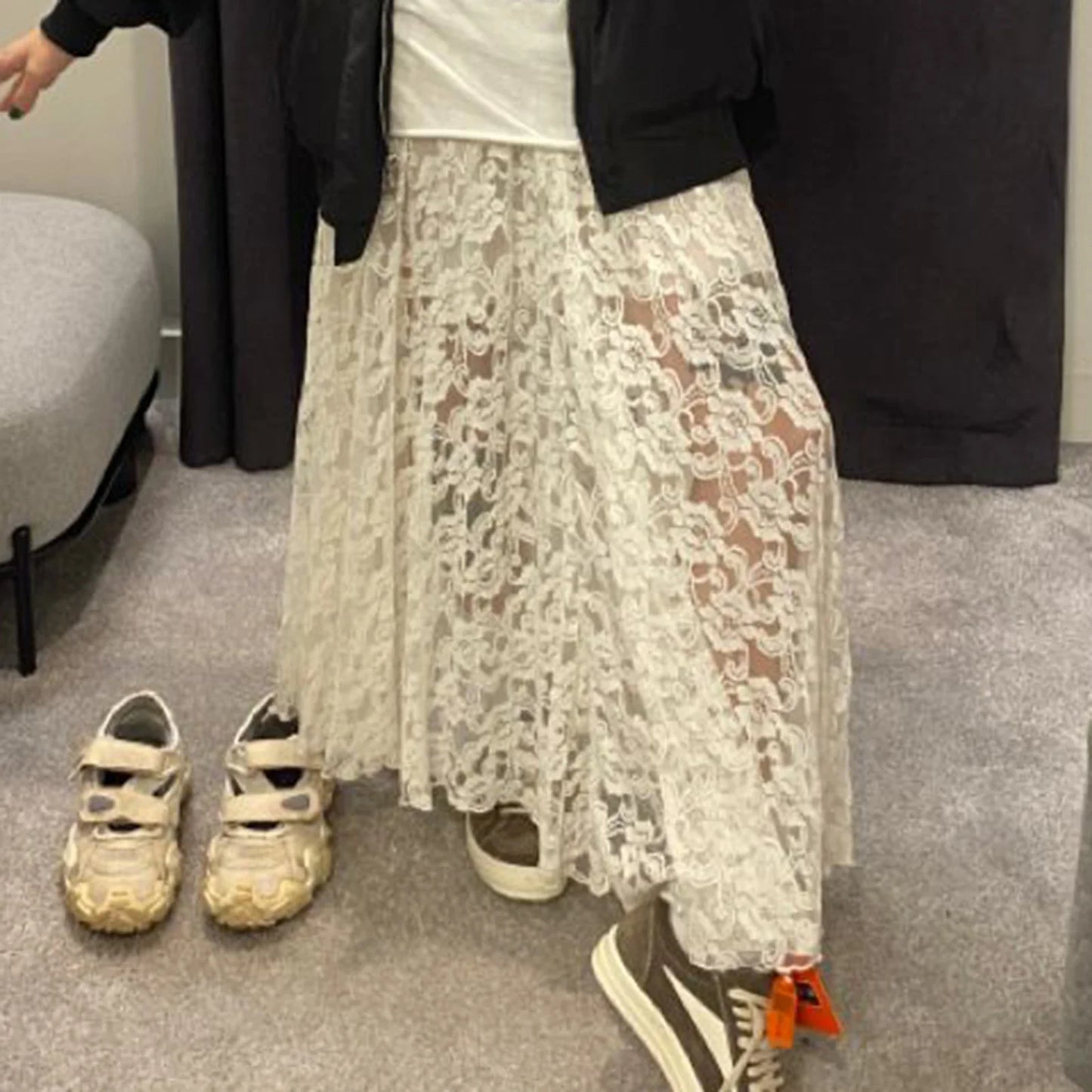 Low Waist See-Through Skirt