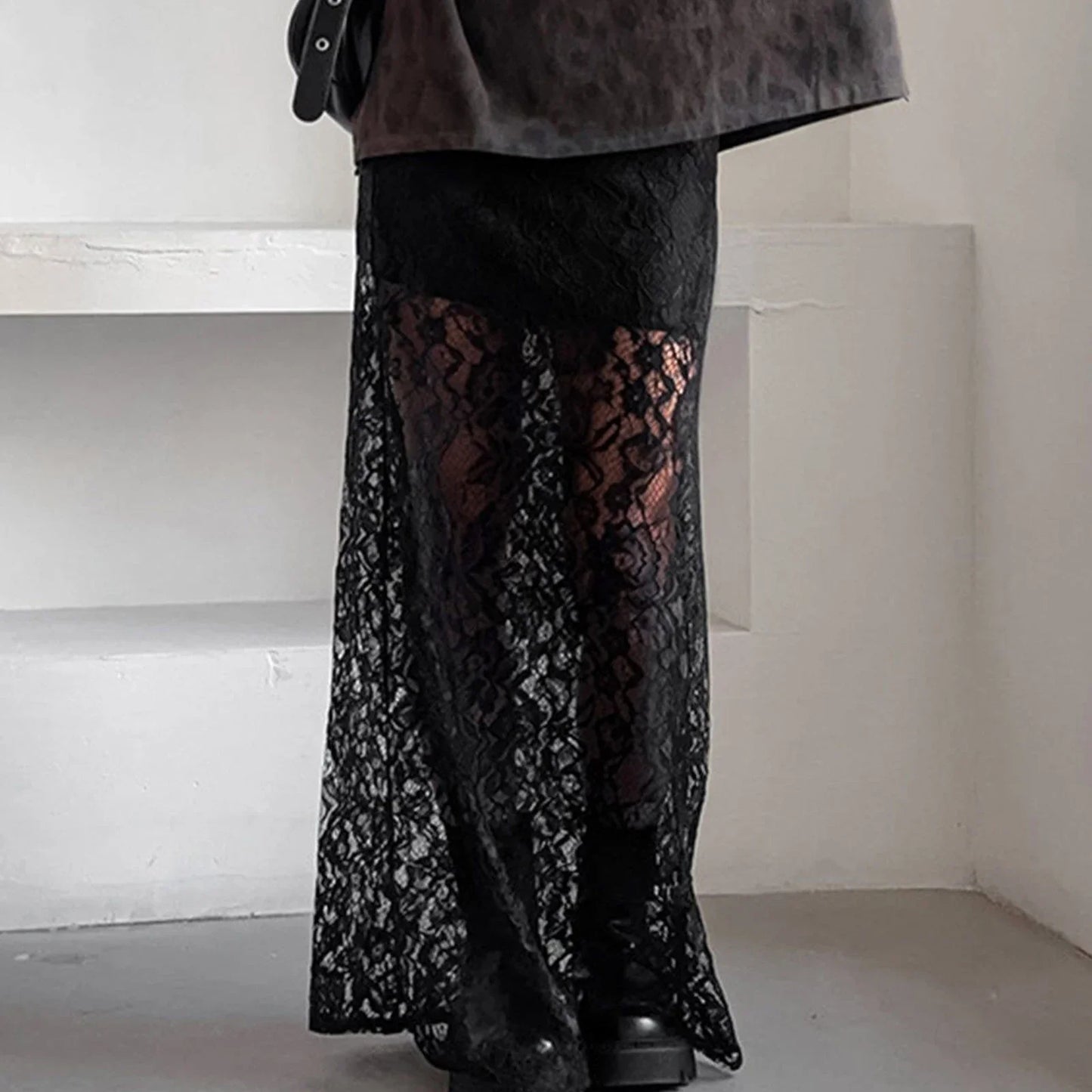 Low Waist See-Through Skirt