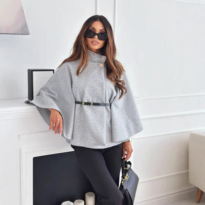 Women Wool Cape With Belt