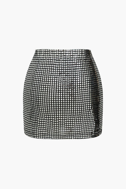 Women's Black Mini Skirt High Waisted