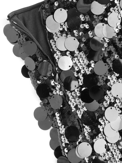 Women's Black Mini Skirt with Sequins