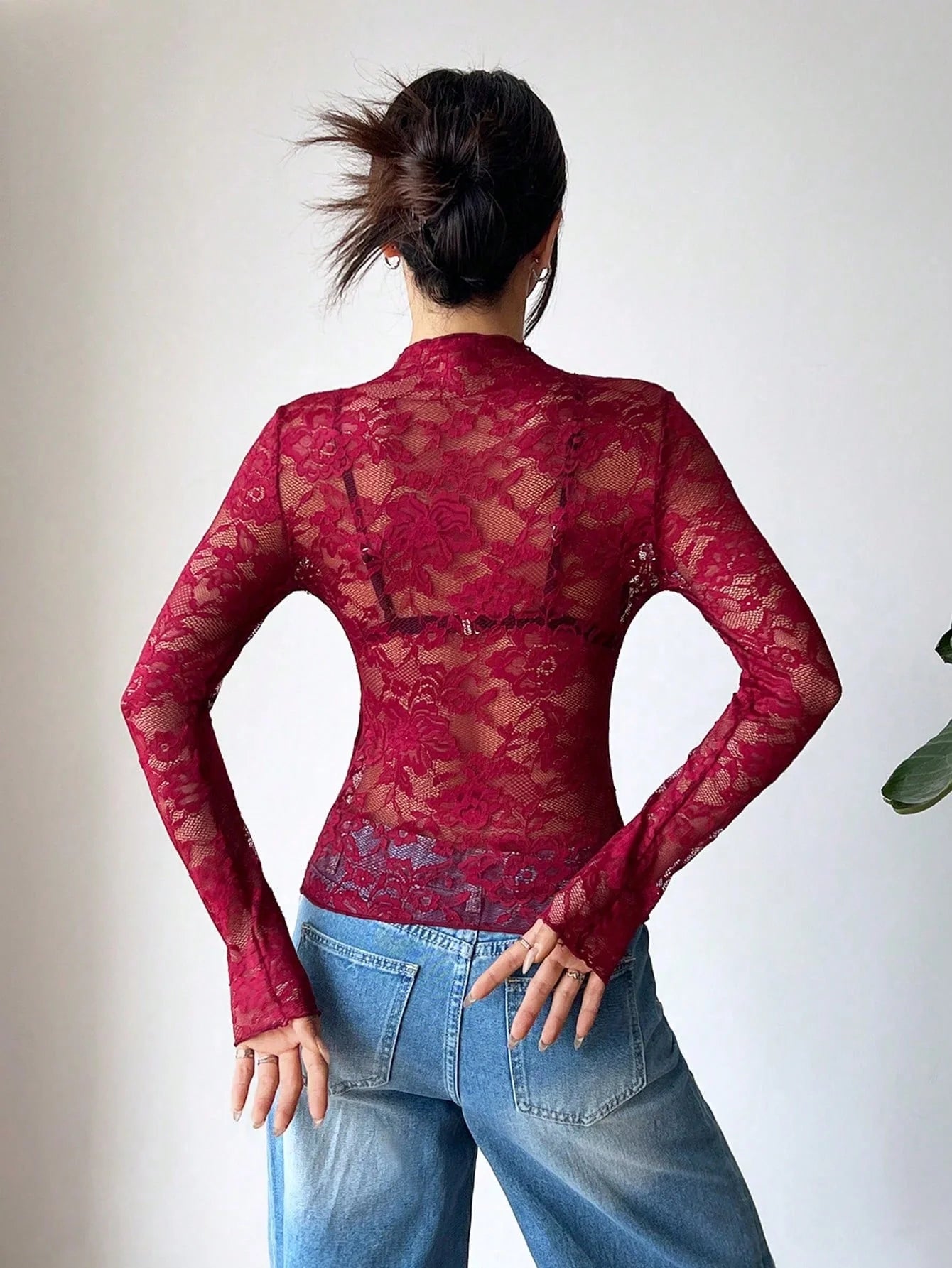 Women's Blouse - Cut Lace Fitted Design