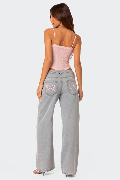 Women's Jeans With Bow Details