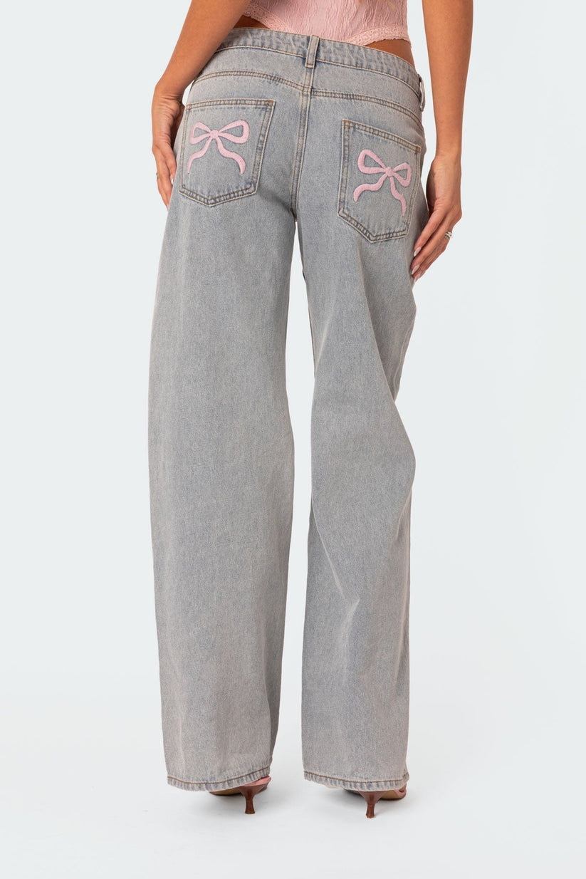 Women's Jeans With Bow Details