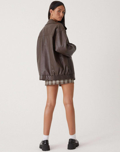 Women's Leather Jacket Oversized