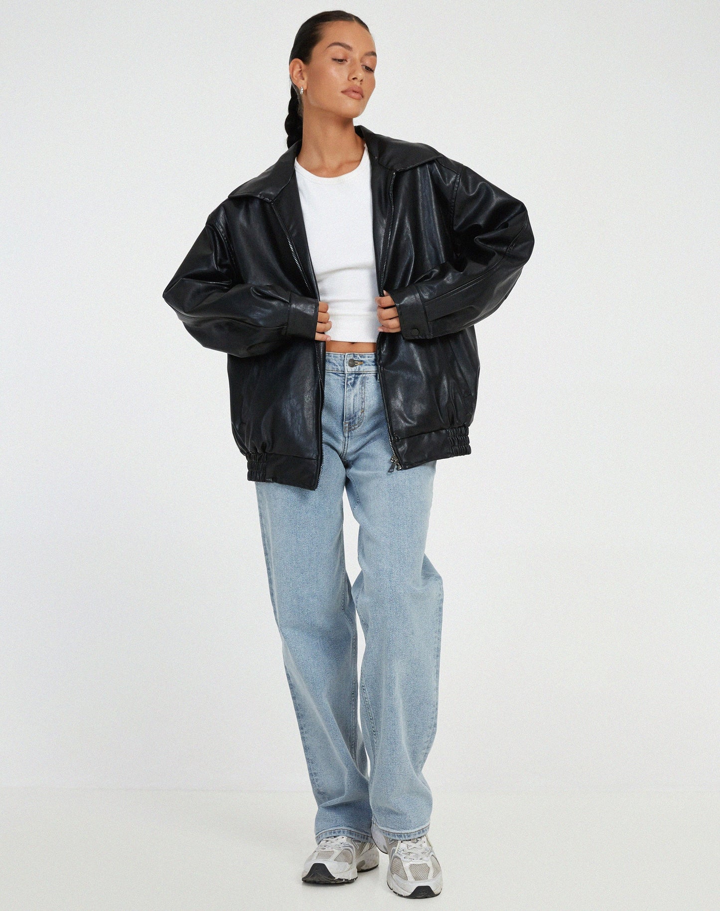 Women's Leather Jacket Oversized