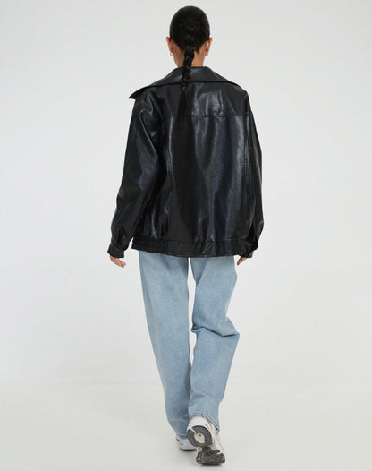 Women's Leather Jacket Oversized