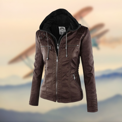 | Women’s Zip-Up Biker Jacket